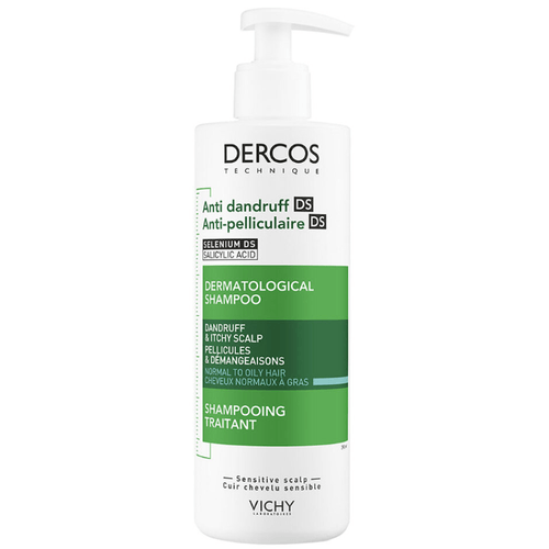 Vichy DERCOS Šampon proti lupům na normální až mastné vlasy 390 ml