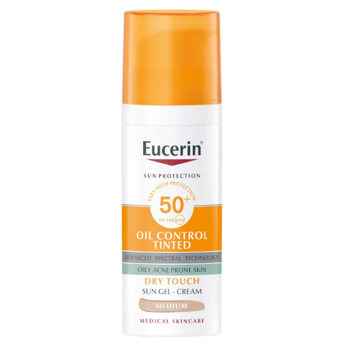 Eucerin Sun Ochranný krémový gel na opalování na tvář Dry Touch OIL CONTROL (středně tmavý) SPF 50+ 50 ml