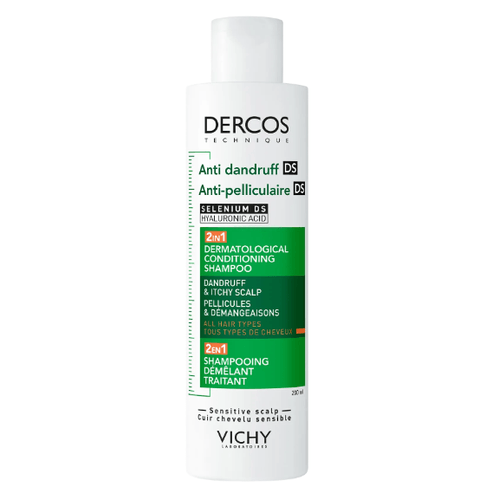 Vichy DERCOS 2v1 Dermokosmetický šampon a kondicionér proti lupům pro citlivou pokožku hlavy 200 ml