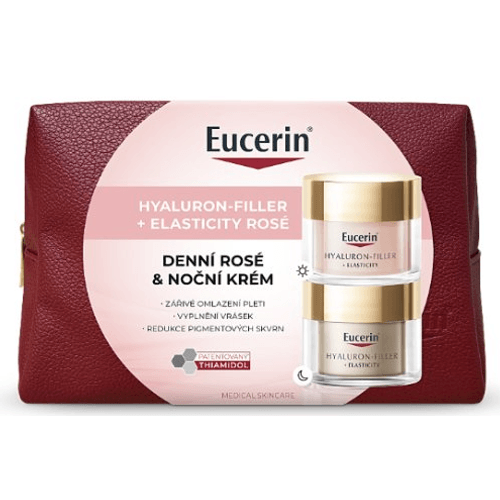 Eucerin Vánoce Hyaluron-Filler+Elasticity rosé denní krém 50 ml + noční krém 50 ml
